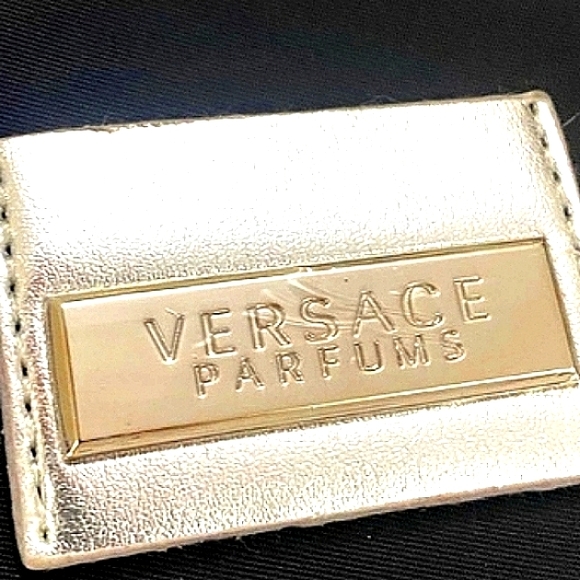 🖤 Versace® Parfum Black & Silver Nylon Tote Bag w/ Strap NEW! - Picture 6 of 11